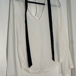 White and black blouse